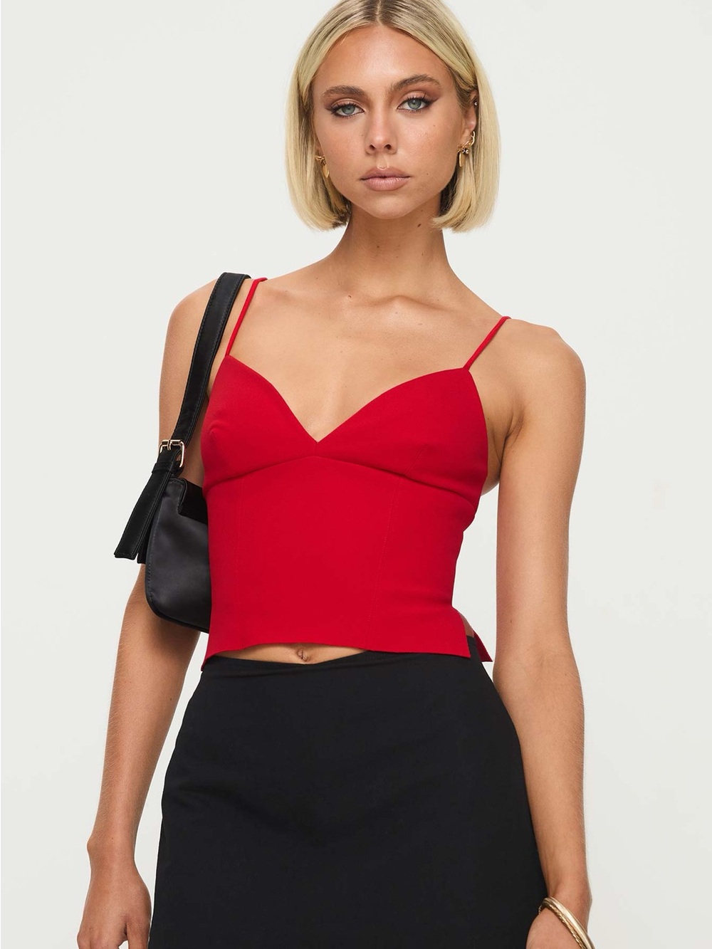 Princess Polly Sculpture Top Red